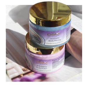 Aromatisk peeling med salt og lavendel (Aromatic body peeling Lavender Vanilla & Patchouli), DSM99